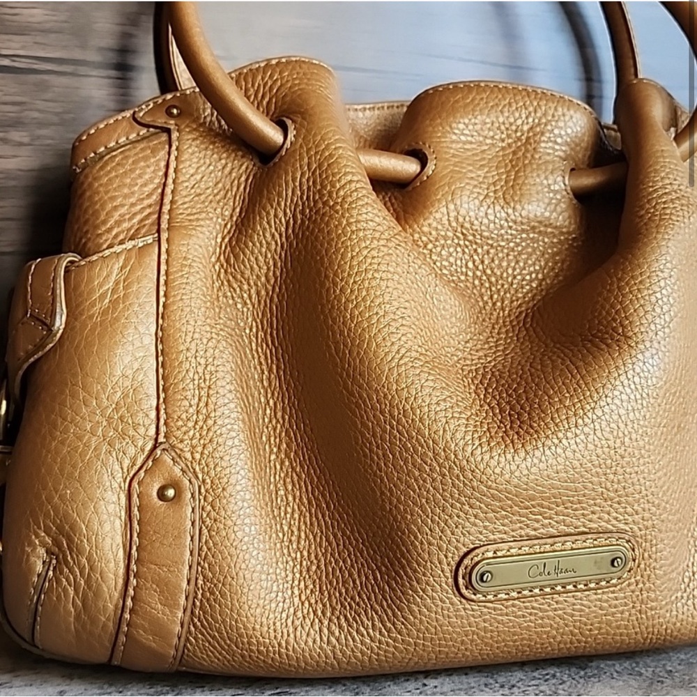 Cole Haan Tan Leather Shoulder Bag with Slouchy Silhouette - Picture 2 of 14